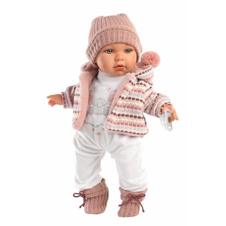 Llorens 42406 Baby Julia - realistick bbika so zvukmi a telom z mkkej ltky - 42 cm